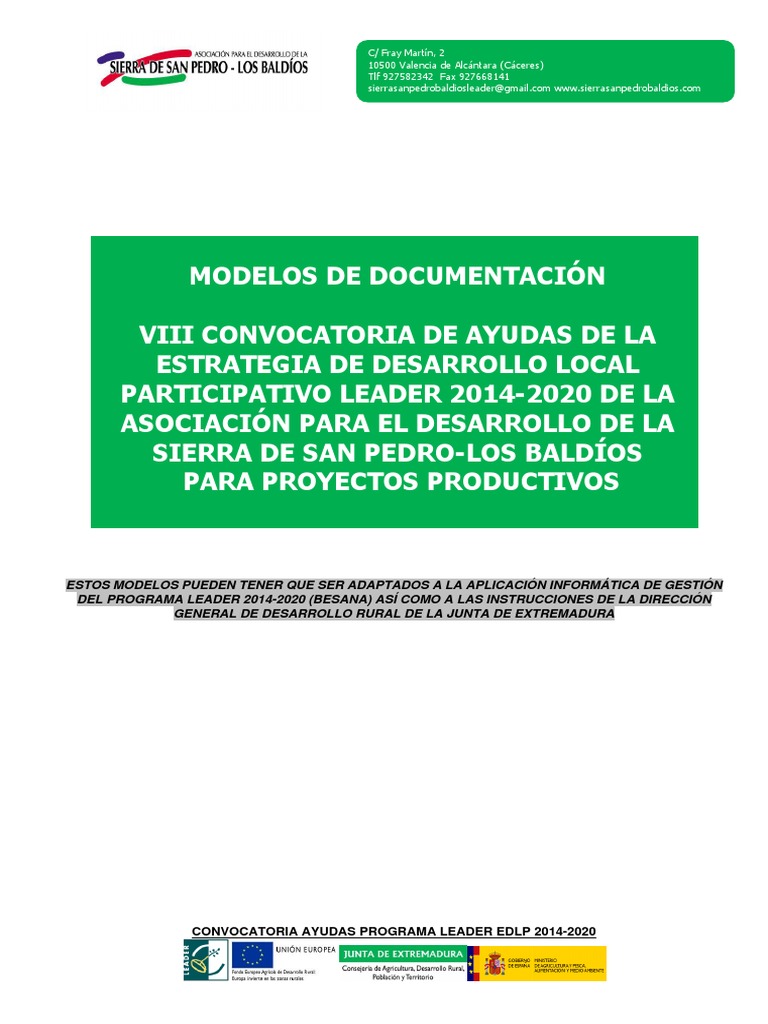 Convocatoria Ayudas Programa LEADER 2022 | PDF | Privacidad de la ...