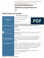 Examen - (AAB01) Cuestionario 2 - Evalué Su Nivel de Conocimiento Sobre Normas Técnicas de Presupuesto y Clasificador Presupuestario de Ingresos y Egresos