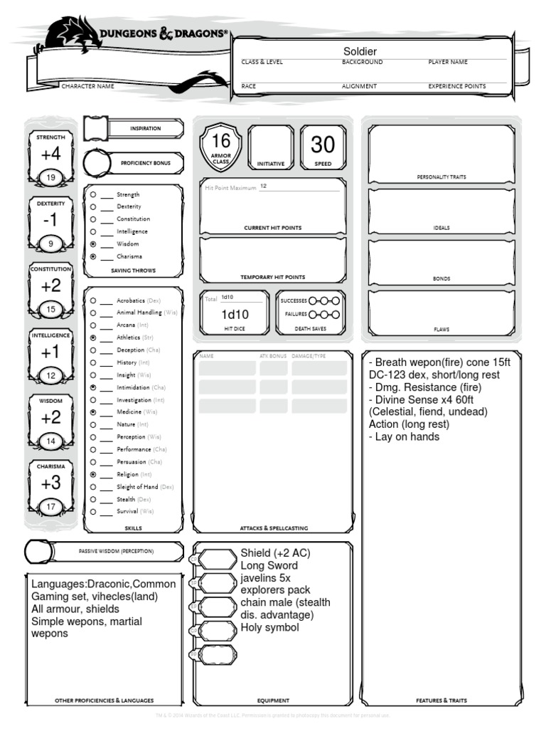 Blank Word Sheet Form