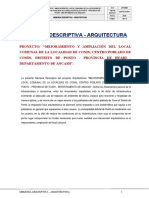 C. MEMORIA DESCRIPTIVA ARQUITECTURA