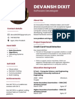 Pink Simple Profile Resume