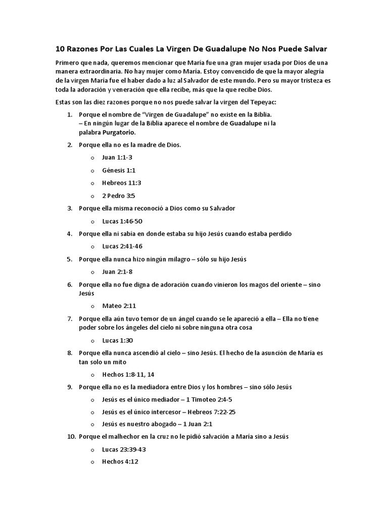 Razones por las que María no salva | PDF