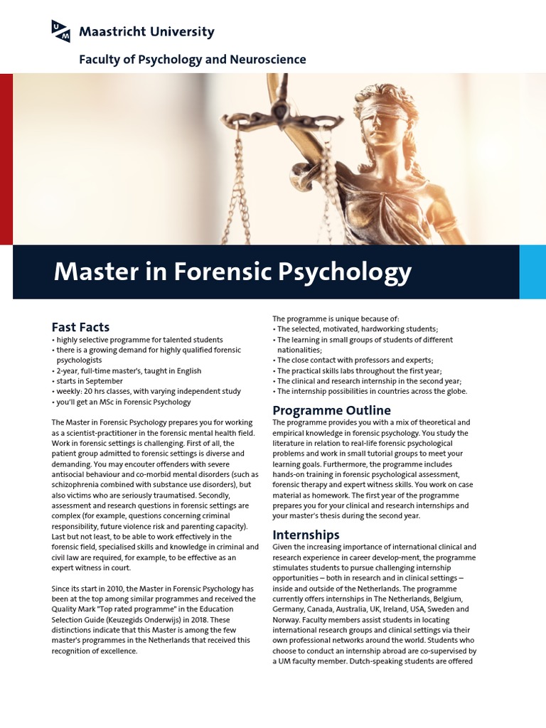 MSc in Forensic Psychology Overview | PDF | Psychology | Psychologist