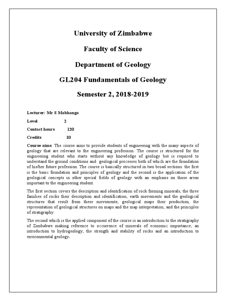Fundamentals Of Geology Pdf Geology Rock Geology