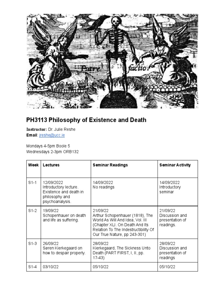 Philosophy of Existence & Death Course | PDF