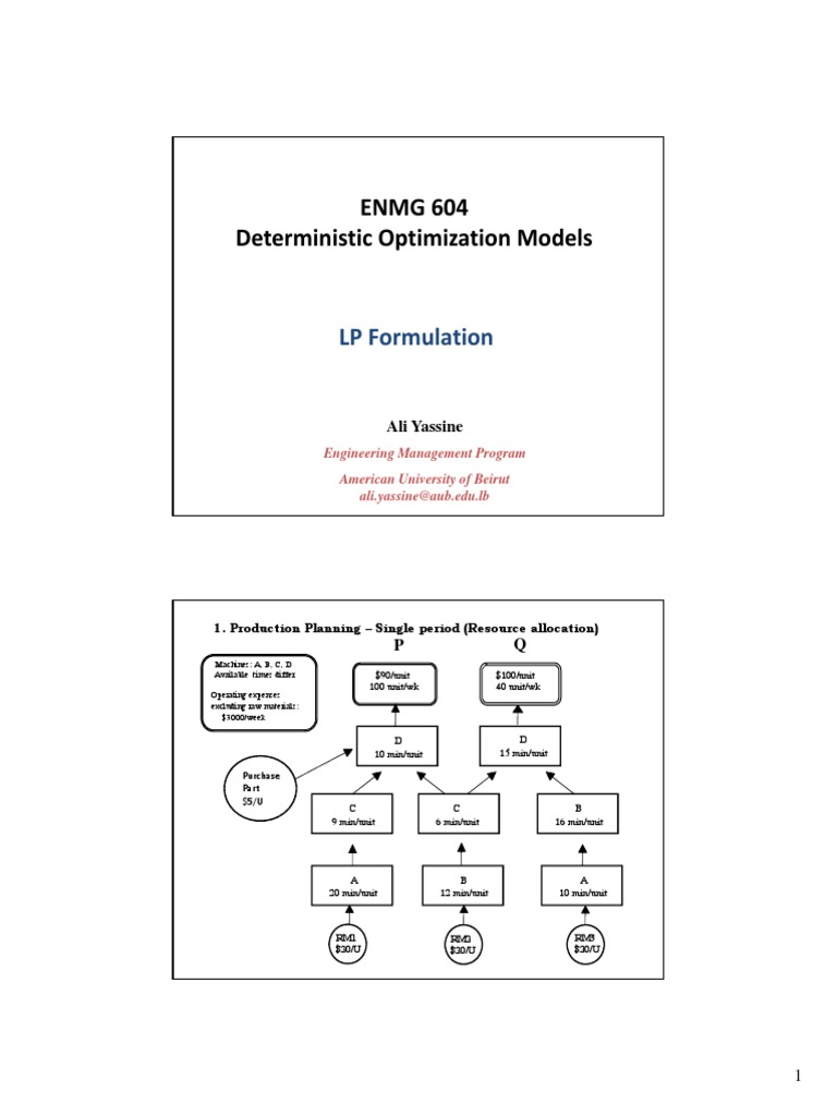 Linear Programming Optimization Models | PDF | Currency
