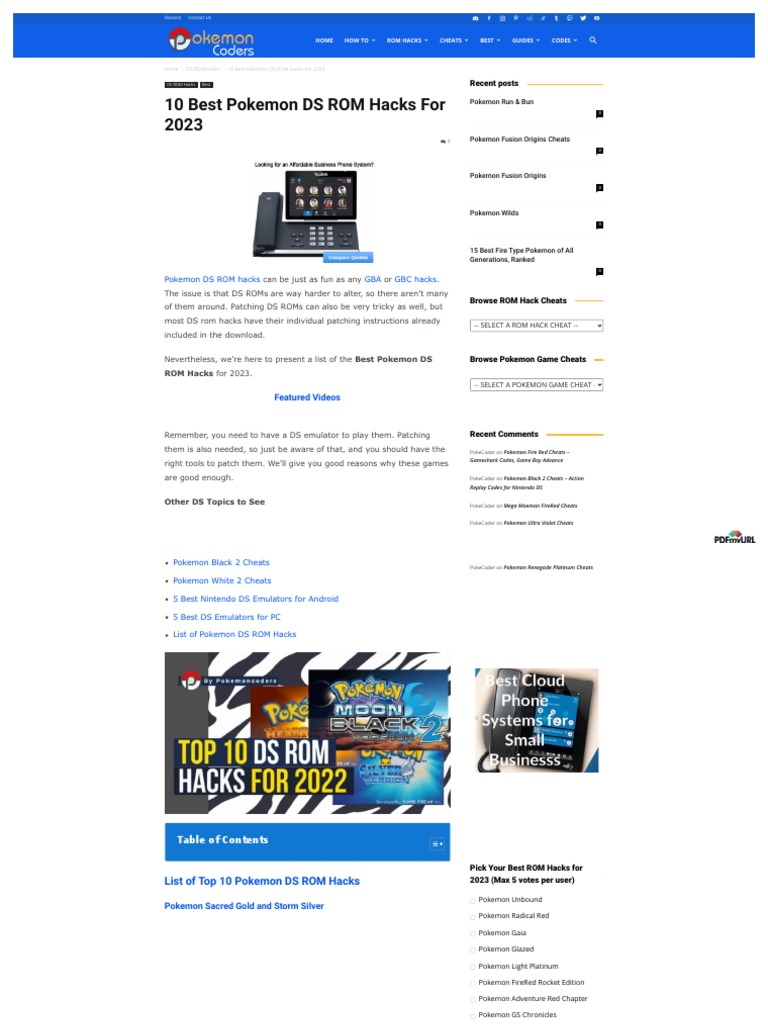 WWW Pokemoncoders Com BestPokemonDsRomHacks Download Free PDF Pokémon Video Games