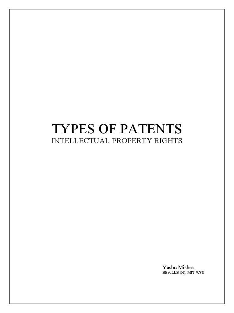 Types of Patents PDF