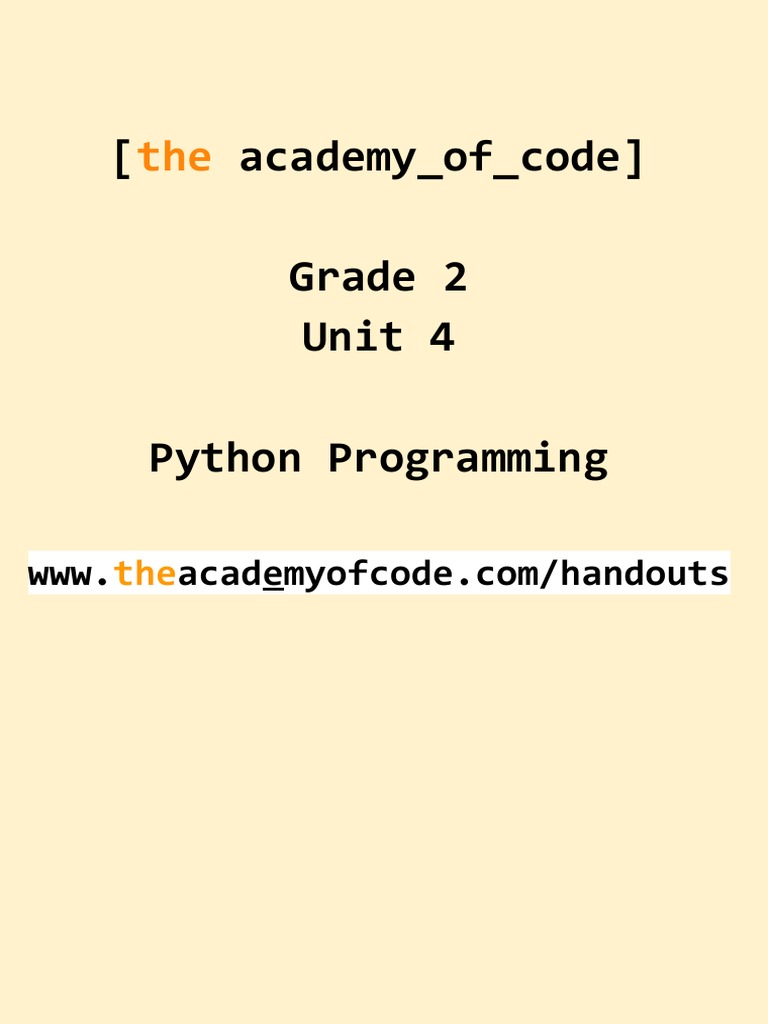 Grade+2+Unit+4+ +Python+Programming+ | PDF | World Wide Web | Internet ...