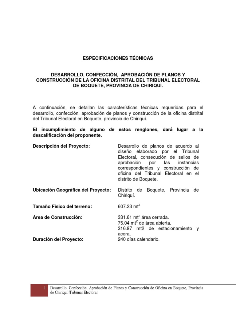 Especificaciones t cnicas distrital de boquete 9 3 2020 pdf