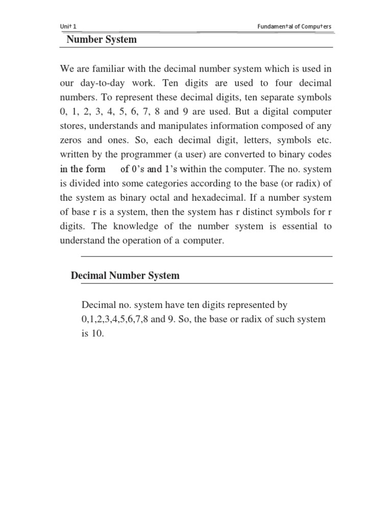 Number System | PDF | Decimal | Arithmetic