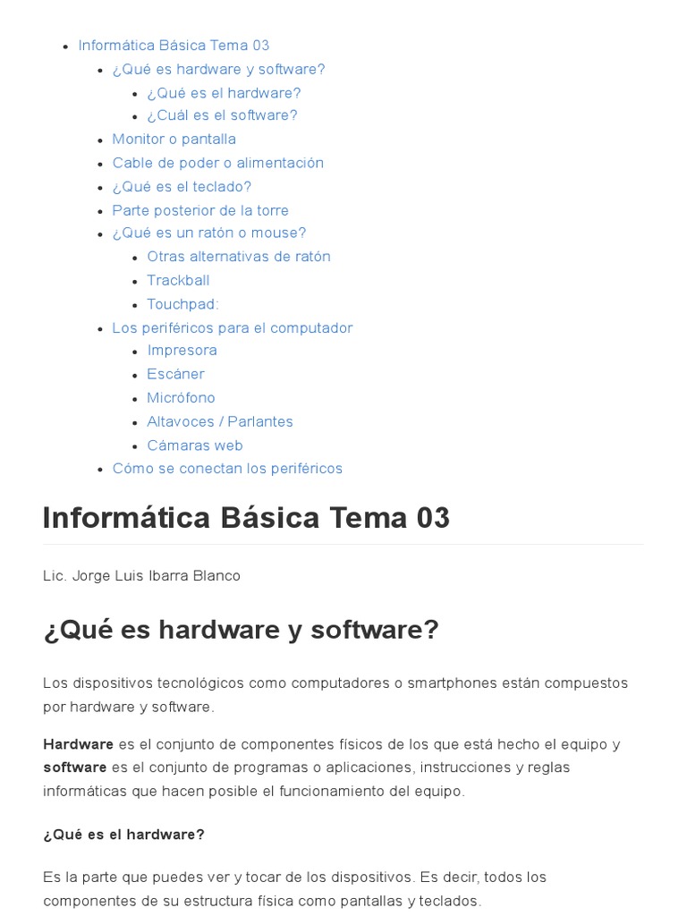 INF01 Tema04 JLIB | PDF | Periférico | Hardware de la computadora