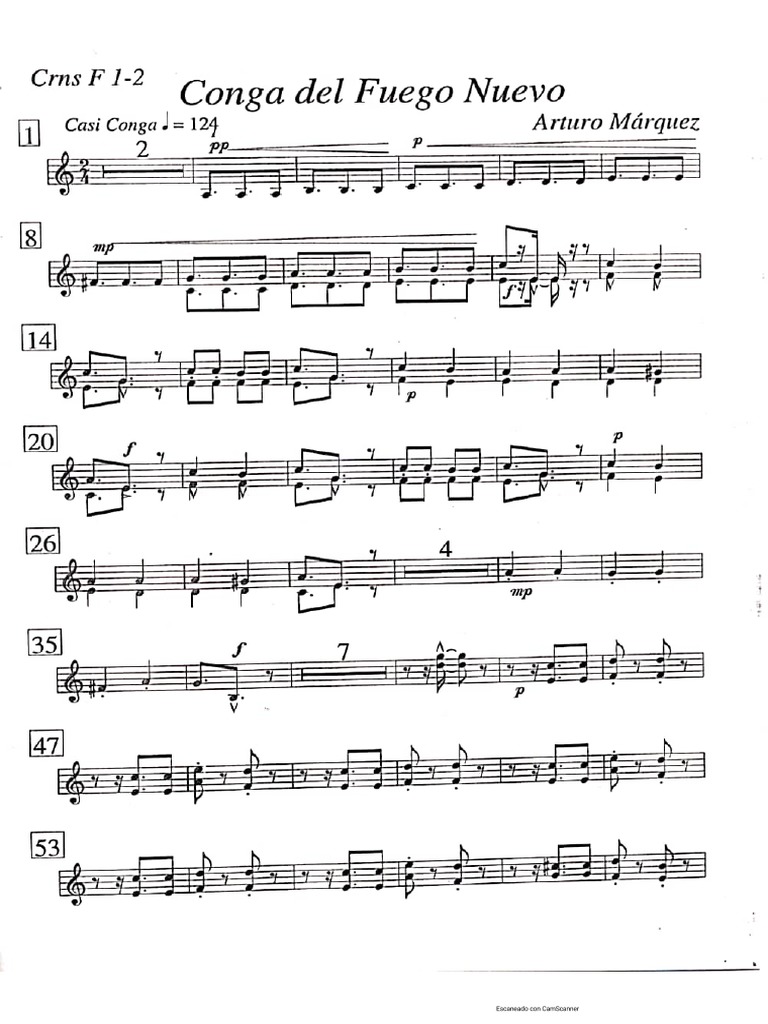 Congas Del Fuego Nuevo. Cornos III PDF