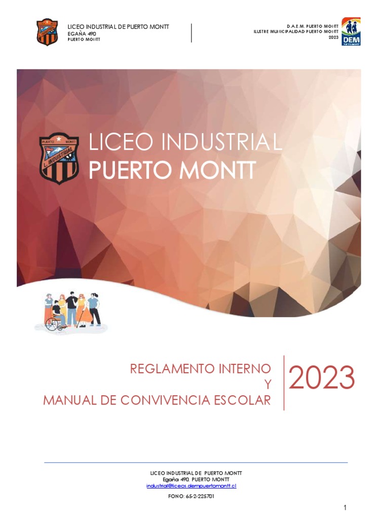 Reglamento Interno y Manual Convivencia 2023 | PDF | Aprendizaje | Maestros