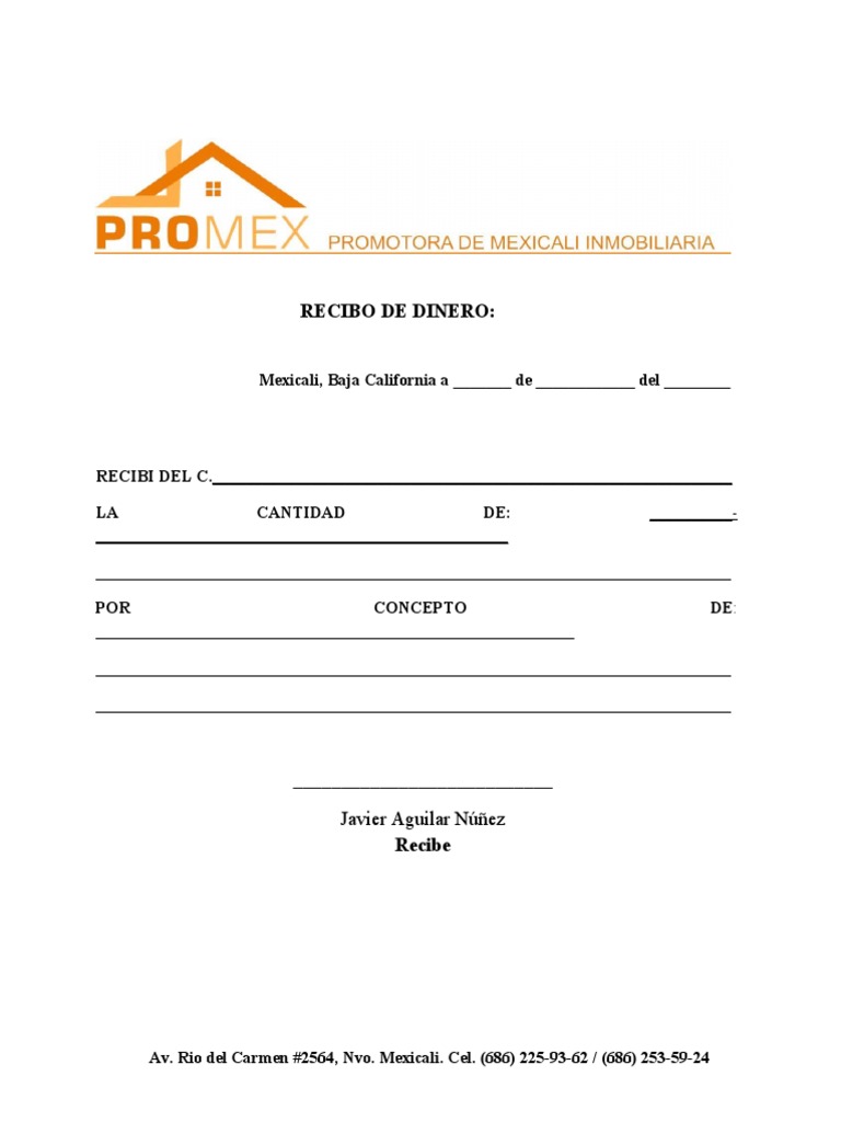 Formato Recibo de Dinero | PDF