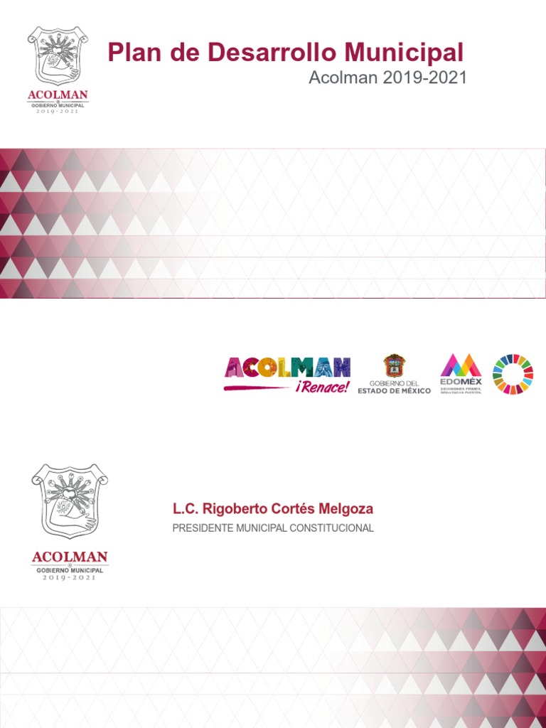 Plan de Desarrollo Municipal Acolman 2019-2021 | PDF | Planificación ...