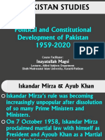 Political and Constitutional Development of Pakistan 1959-2020
