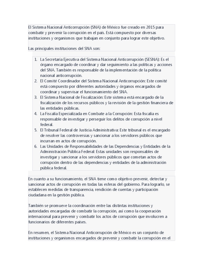 Desafíos del Sistema Anticorrupción | PDF | Corrupción política ...