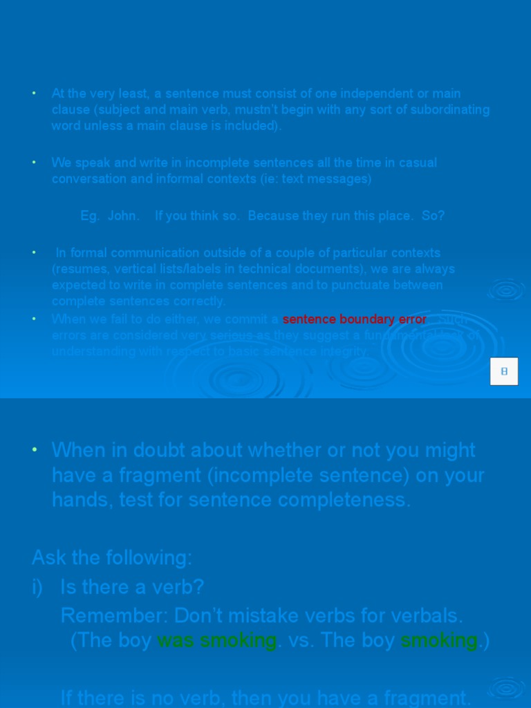 Sentence boundary errors 1 pdf linguistic morphology syntax