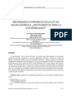 Mecanismos Económicos en La Ley de Aguas Española. ¿Instrumentos para La Sostenibilidad?