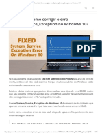 (Resolvido) Como Corrigir o Erro System - Service - Exception No Windows 10