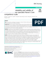 Development, Reliability and Validity of Infectious Disease Specialist Nurse 'S Core Competence Scale