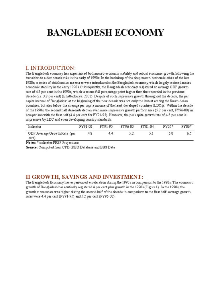 Bangladesh Economic Growth Overview | PDF | Economic Growth | Poverty