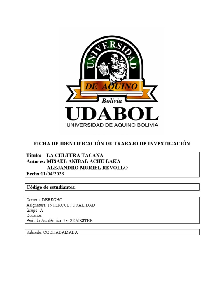 La Cultura Tacana PDF