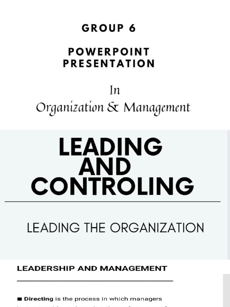 Group 6 Leading The Organization 1 | PDF