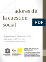 Indicadores de La Cuestión Social Al III Trimestre 2019 - Plus