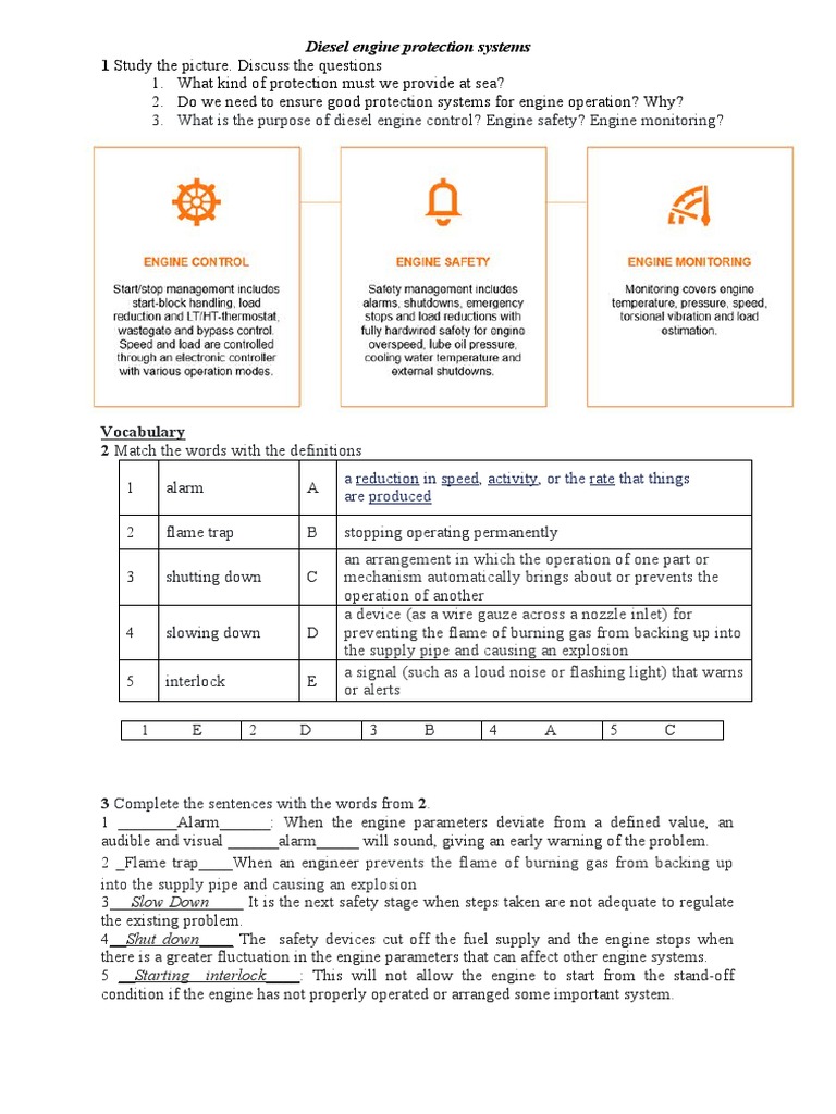 Diesel Engine Safety Systems Overview | PDF | Engines | Marine Propulsion
