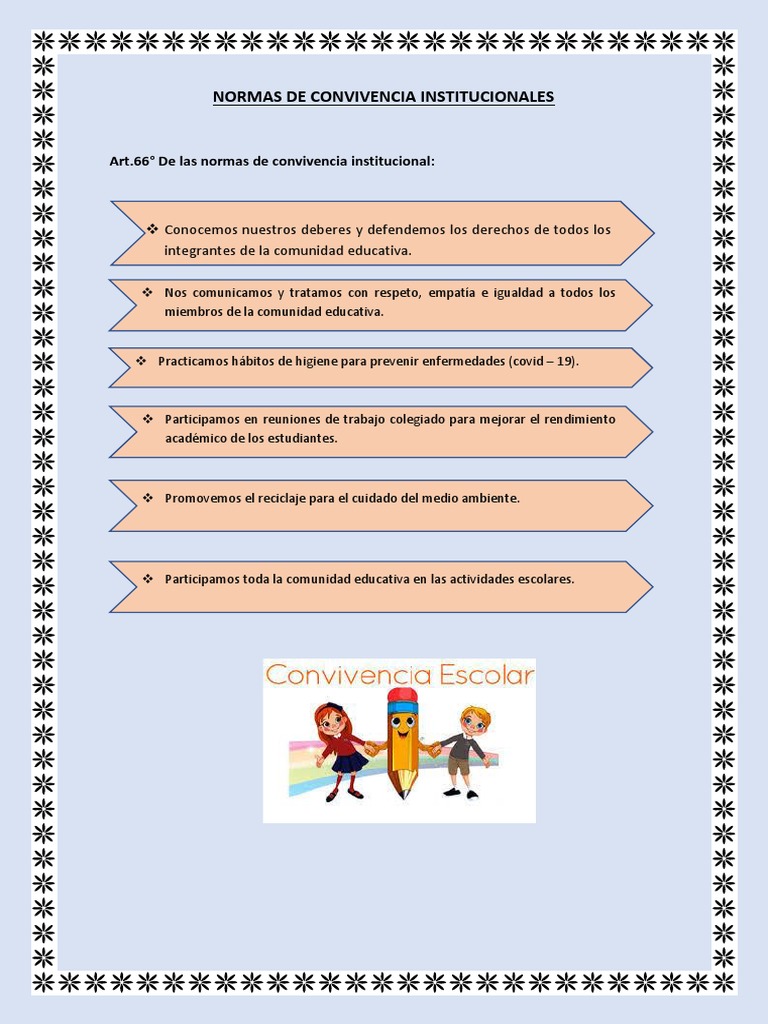 Normas de Convivencia Institucionales | PDF