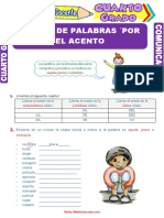 Clases de Palabras Por El Acento para Cuarto Grado de Primaria