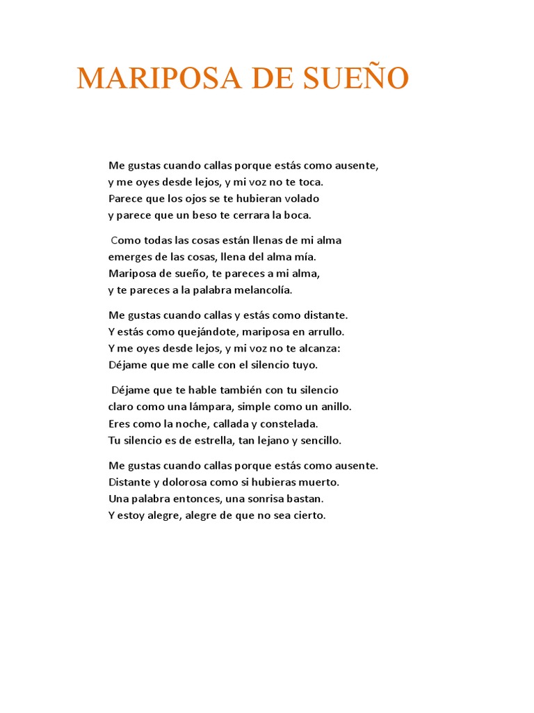 Mariposa de Sueño | PDF | Poesía