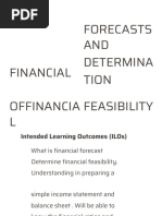 Financial Forecasts and Determination of Financial Feasibility BTLED STUD