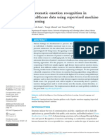 Automatic Emotion Recognition in Healthcare Data Using Supervised Machine Learning