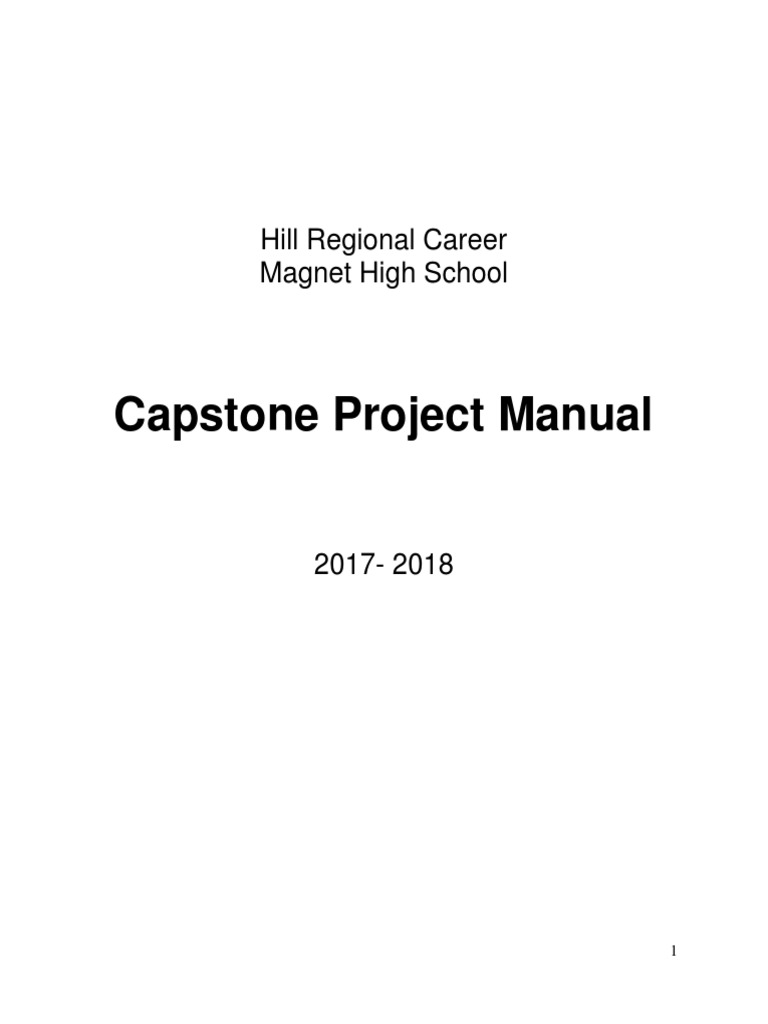 Capstone Project Manual 2017-2018 | PDF | Mentorship | Rubric (Academic)