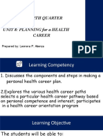 G-10 - 4th Quarter - Planning For Health Career