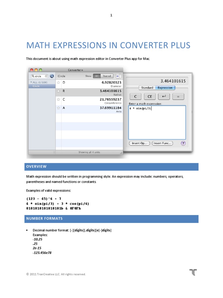 Converter Plus Expressions | PDF | Trigonometric Functions | Sine