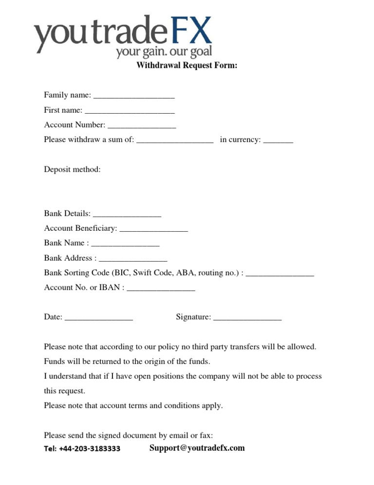 Withdrawal Request | PDF | Finance & Money Management