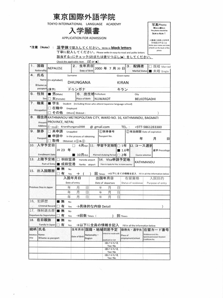 Japanese Form | PDF