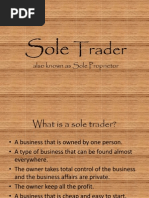 Trader: Also Known As Sole Proprietor