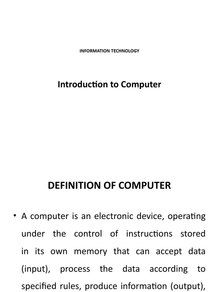 Introduction to Computer Technology | PDF | Computer Network | Computer ...