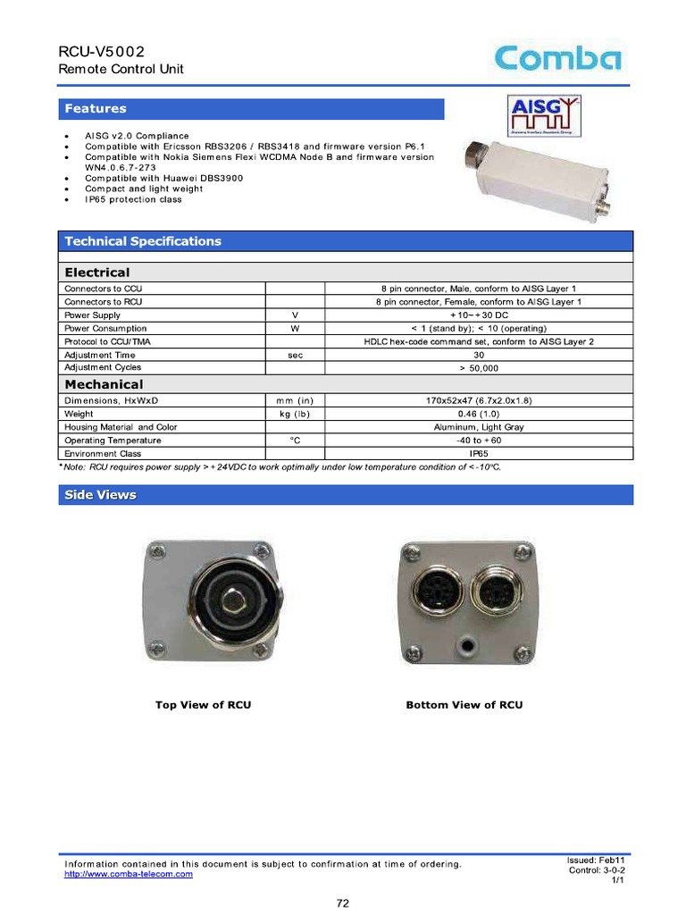 Rcu V5002 - Ccu 001ag | PDF
