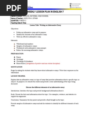 QUARTER 4 WEEKLY LESSON PLAN WEEK 2