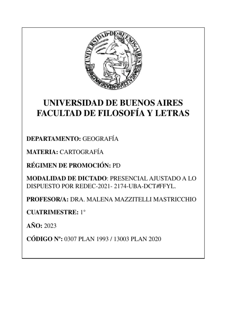 Programa 2023 UBA | PDF | Cartografía | Geodesia
