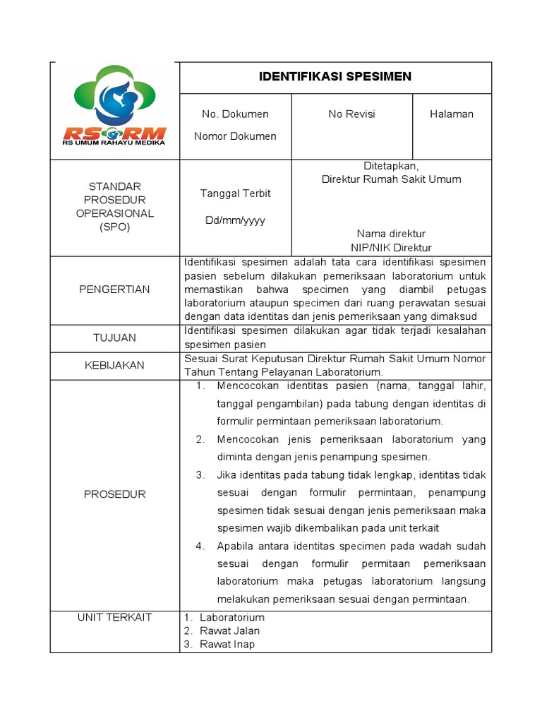SPO Identifikasi Spesimen PDF