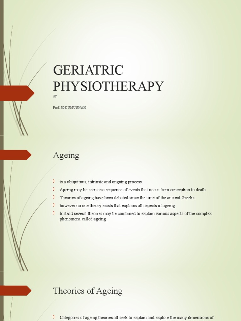 Principles of Geriatric Physiotherapy | PDF | Physical Therapy | Geriatrics