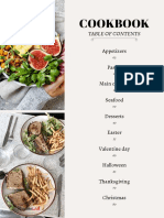Cookbook Table of Contents Template