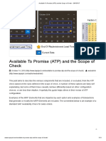 Available To Promise (ATP) and The Scope of Check - SAPSPOT